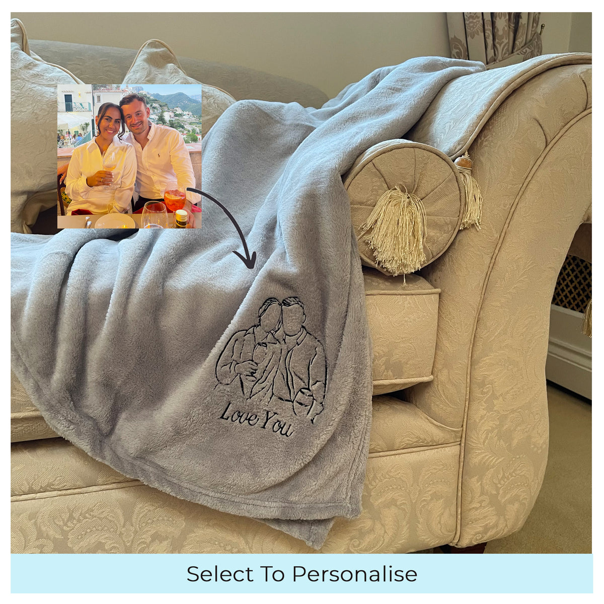 Personalised photo outline blanket