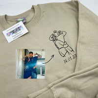 Adult sweatshirt personalised portrait outline- left chest