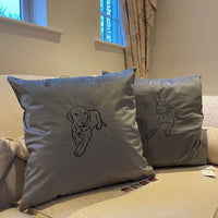 Personalised photo outline pet cushion