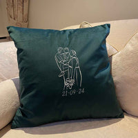 Valentine's Day gift personalised photo outline cushion - Sketch & Stitch