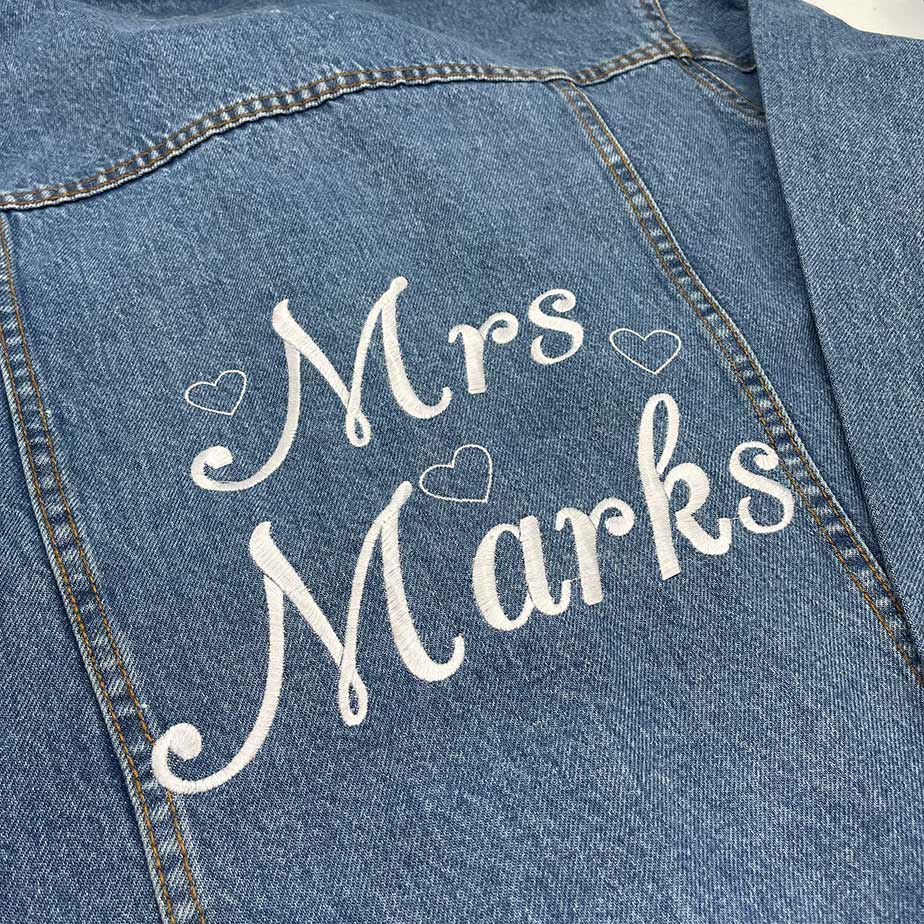 Mrs Personalised Denim Jacket - Sketch & Stitch