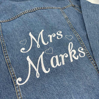 Mrs Personalised Denim Jacket - Sketch & Stitch