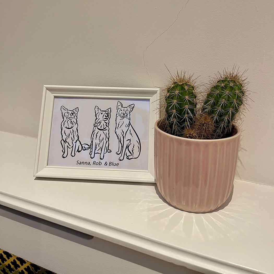Personalised pet photo outline framed illustration - Sketch & Stitch