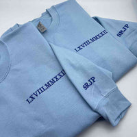 Adult sweatshirt personalised text - left chest