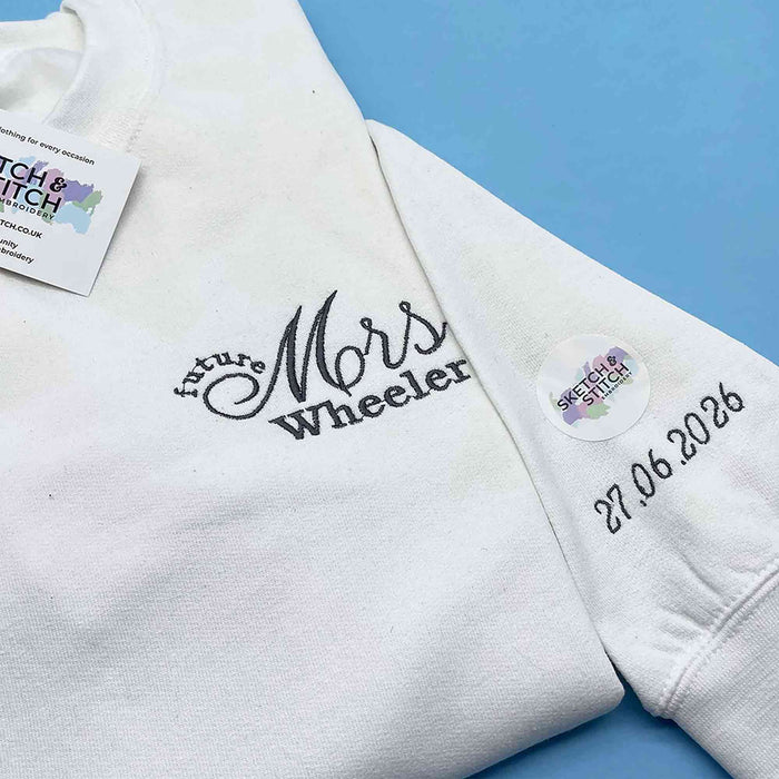 Adult sweatshirt personalised future Mrs - Sketch & Stitch