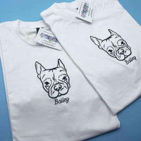Adult t-shirt personalised dog outline - Sketch & Stitch