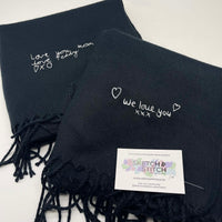 Unisex classic scarf personalised message
