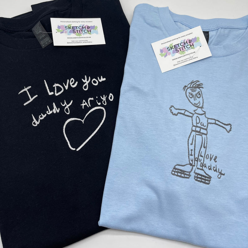 Adult t-shirt personalised kids drawing