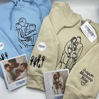 Adult hoodie personalised photo outline