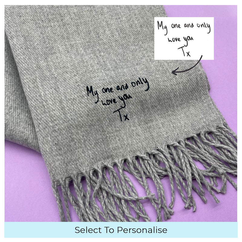 Unisex classic scarf personalised message