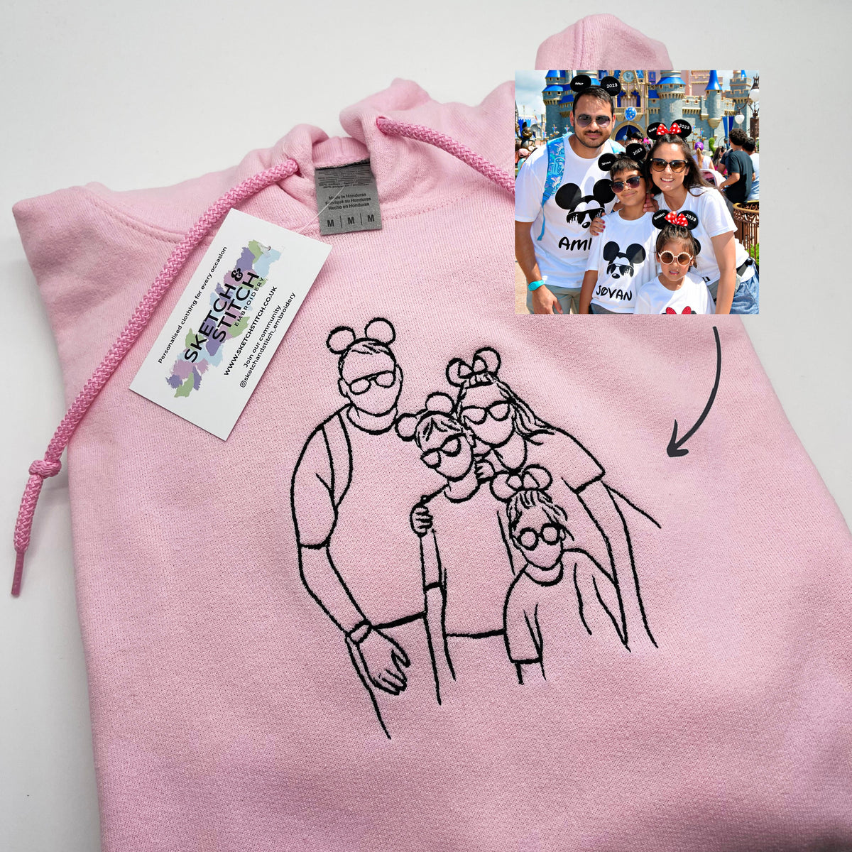Father's Day Men's hoodie personalised photo outline