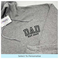 Father's Day hoodie personalised Dad Est date