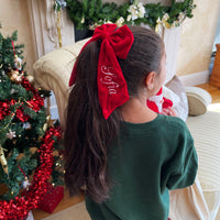 Personalised Christmas velvet hair bow clip