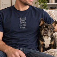 Personalised pet photo embroidered t-shirt