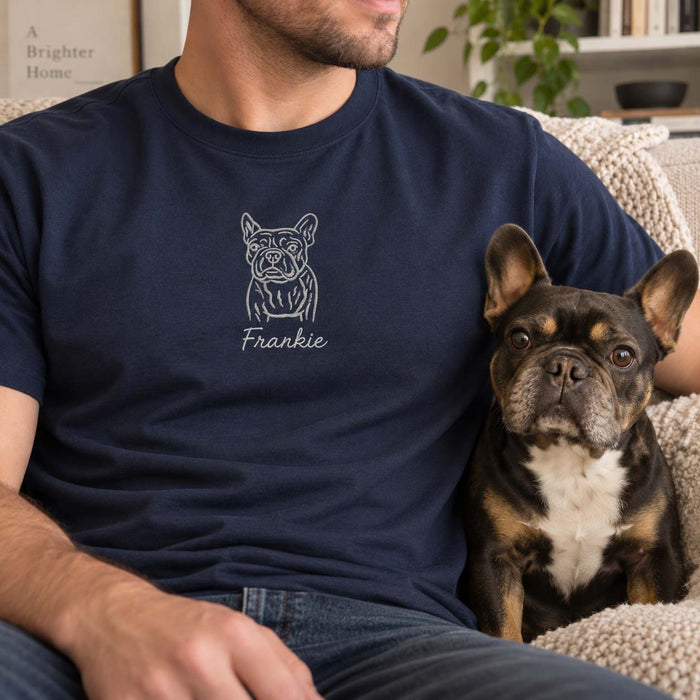 Personalised pet photo embroidered t-shirt
