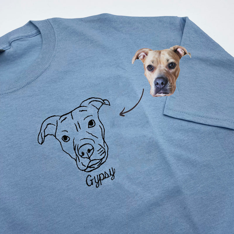Adult t-shirt personalised pet outline
