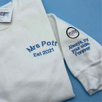 Adult sweatshirt personalised est wedding date