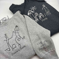 Adult hoodie personalised kids drawing