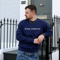 Adult sweatshirt personalised roman numerals