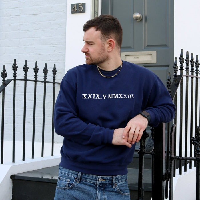 Adult sweatshirt personalised roman numerals - Sketch & Stitch