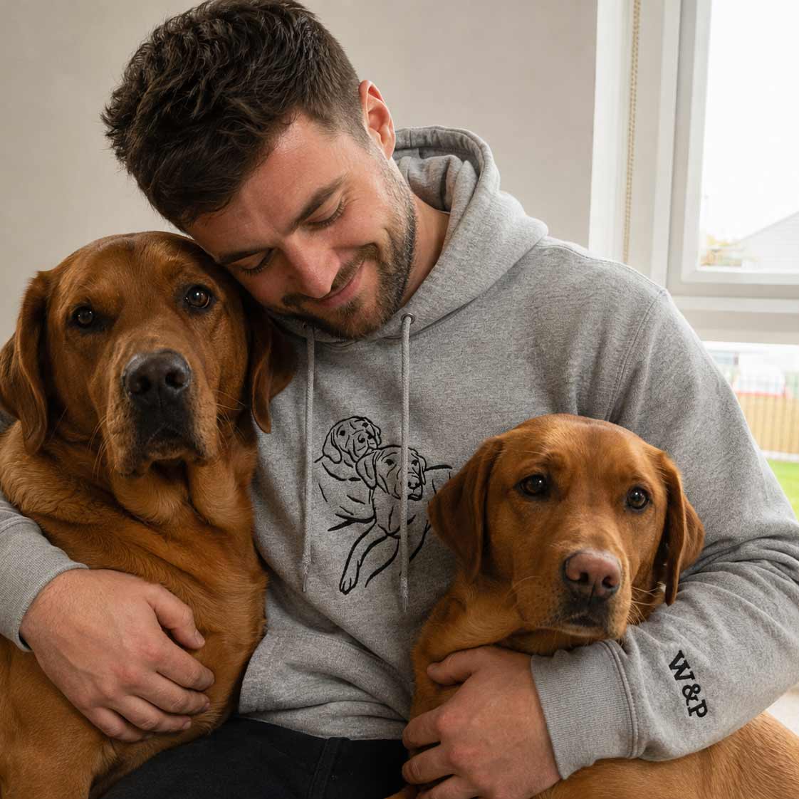 Personalised embroidered pet portrait hoodie