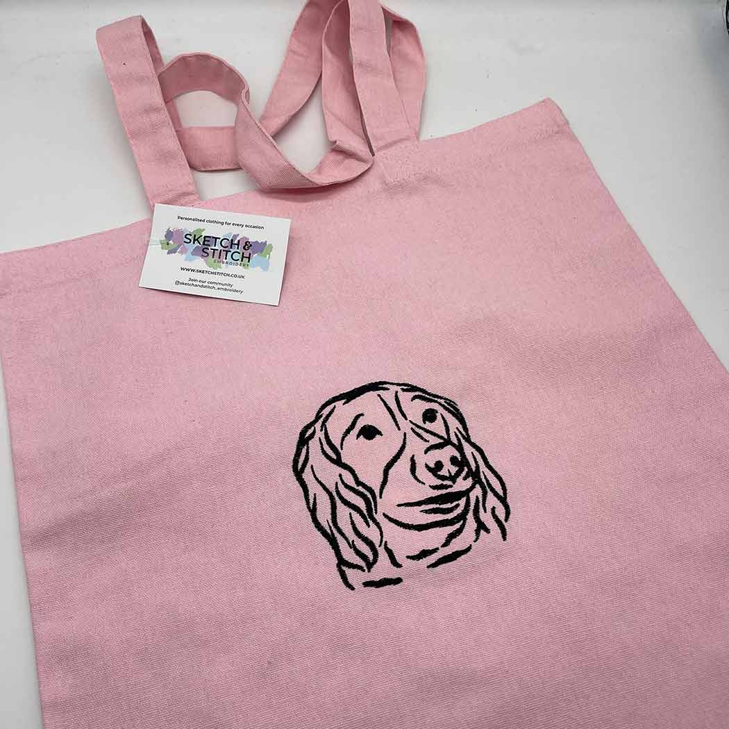 Tote bag personalised pet photo outline - Sketch & Stitch