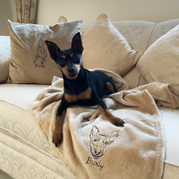 Personalised pet photo outline blanket