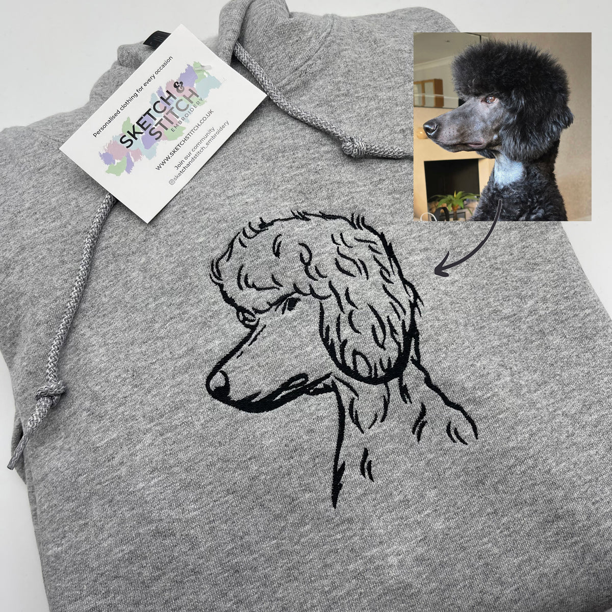 Adult hoodie personalised pet outline