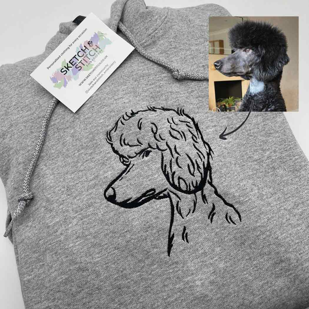 Adult hoodie personalised pet outline - Sketch & Stitch