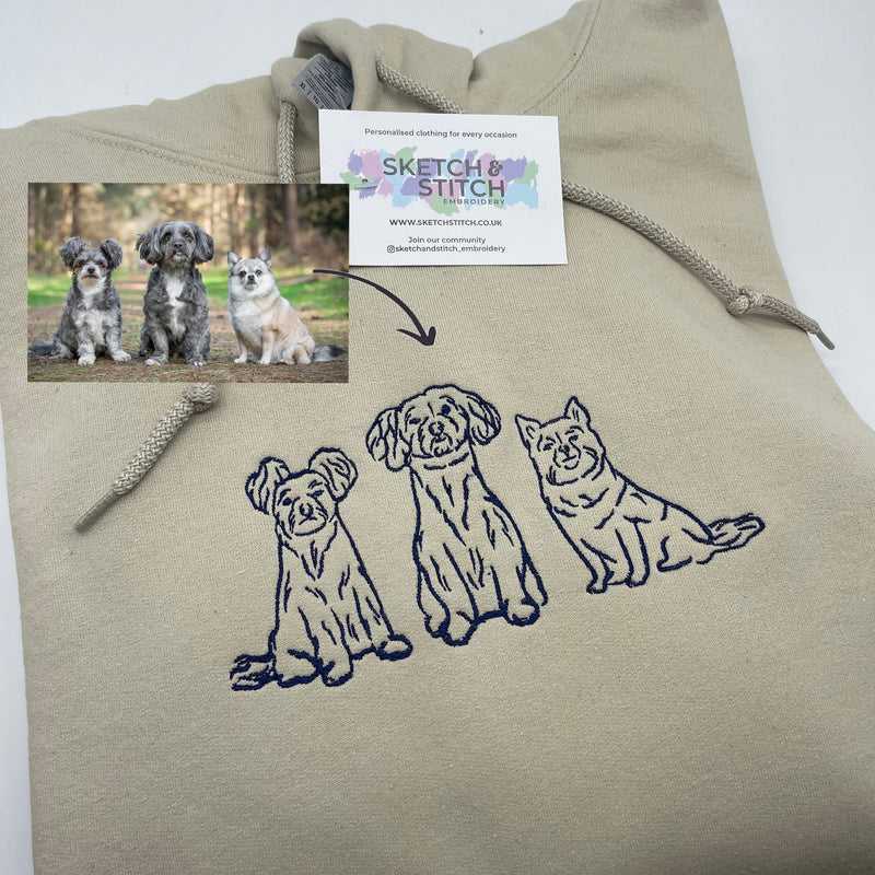 Adult hoodie personalised pet outline