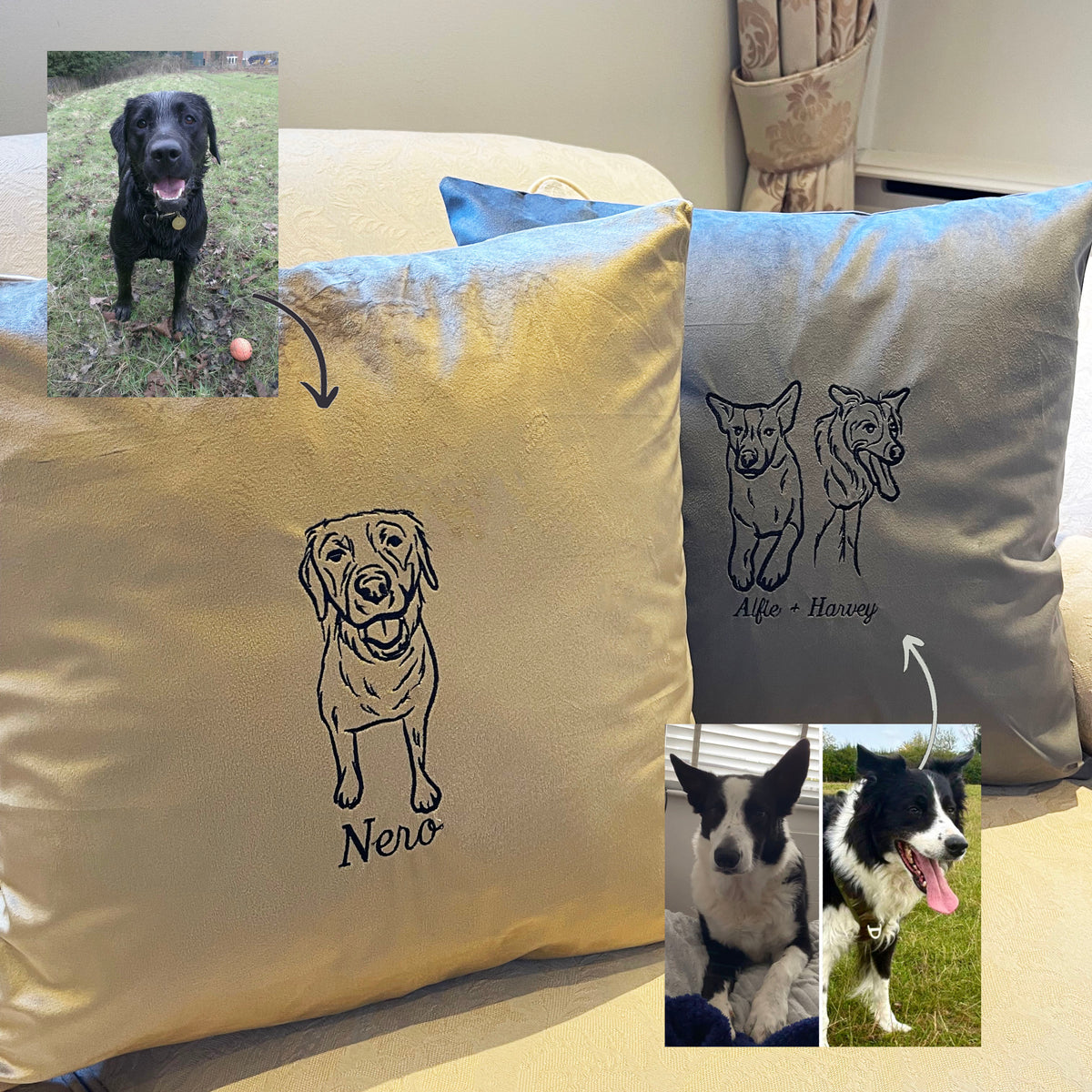 Personalised photo outline cushion