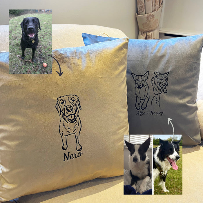 Personalised photo outline cushion