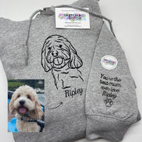 Adult hoodie personalised pet outline