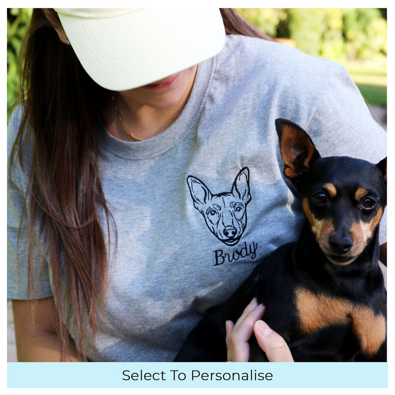 Adult t-shirt personalised pet portrait outline - left chest