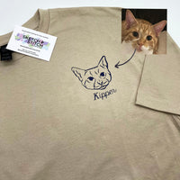 Adult t-shirt personalised pet portrait outline - left chest