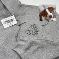 Adult hoodie personalised pet portrait outline - left chest