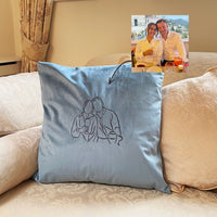 Personalised photo outline cushion