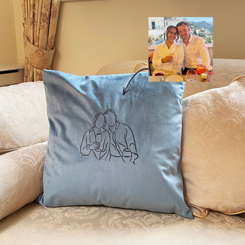 Valentine's Day gift personalised photo outline cushion