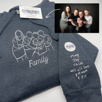 Adult hoodie personalised photo outline