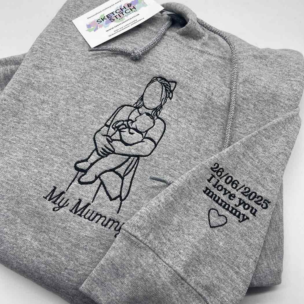 Mother's Day Personalised Photo Outline Women's Hoodie - Sketch & Stitch