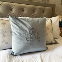 Personalised photo outline cushion