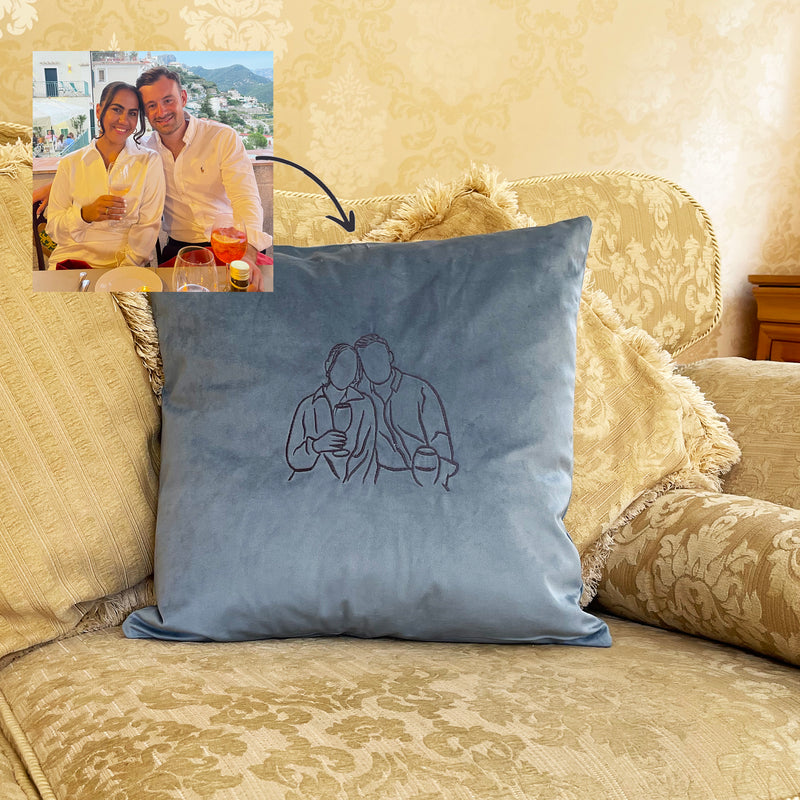 Valentine's Day gift personalised photo outline cushion