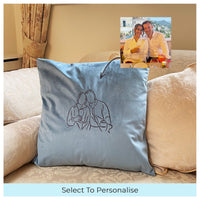 Personalised photo outline cushion