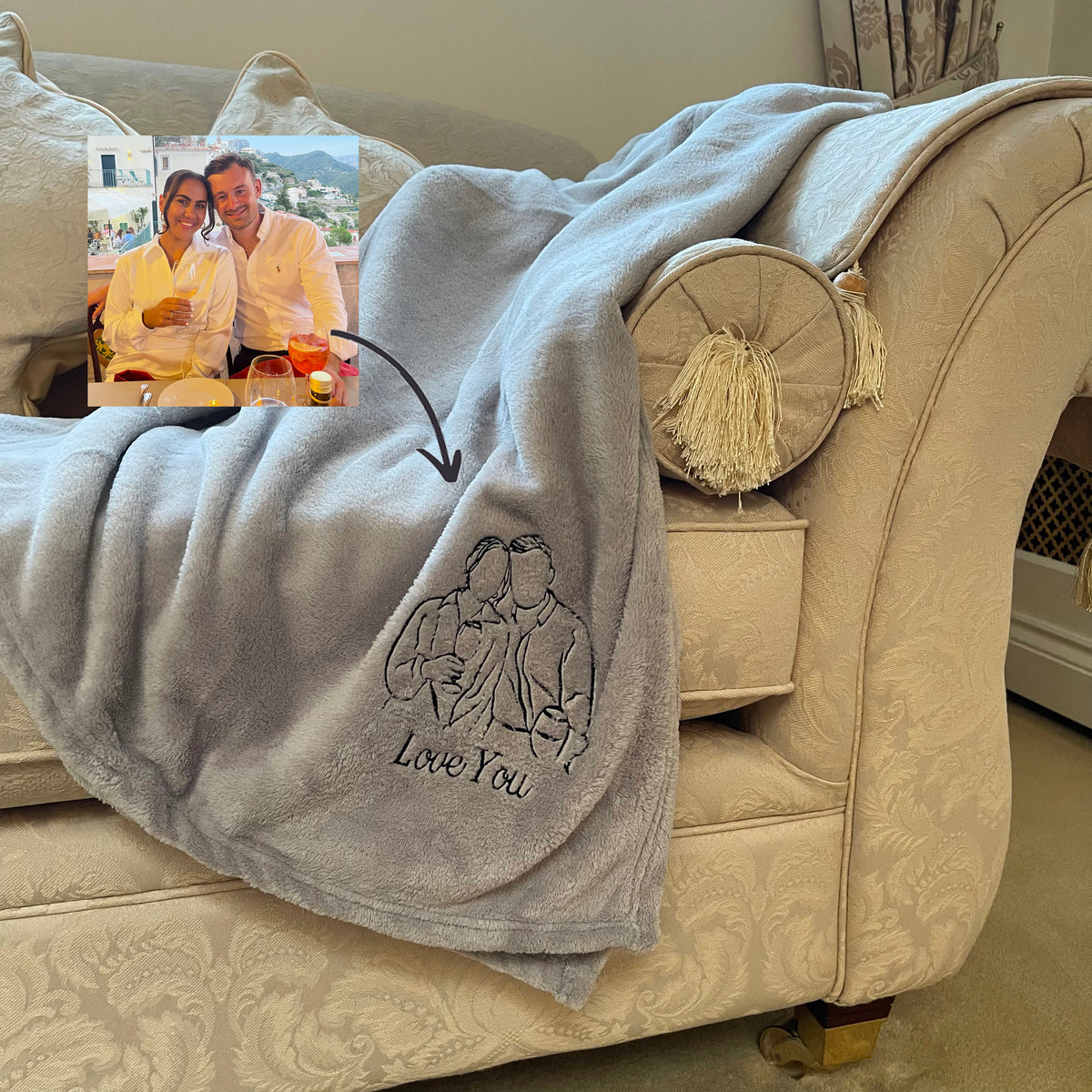 Personalised photo outline blanket