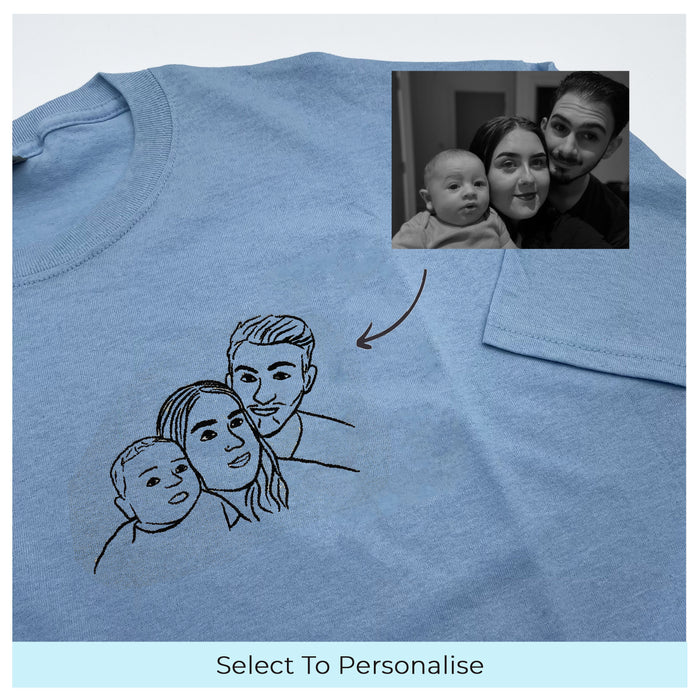 Adult t-shirt personalised photo outline