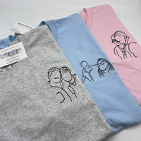 Adult t-shirt personalised portrait outline - left chest
