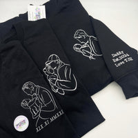 Adult sweatshirt personalised portrait outline- left chest