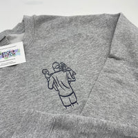 Adult sweatshirt personalised portrait outline- left chest