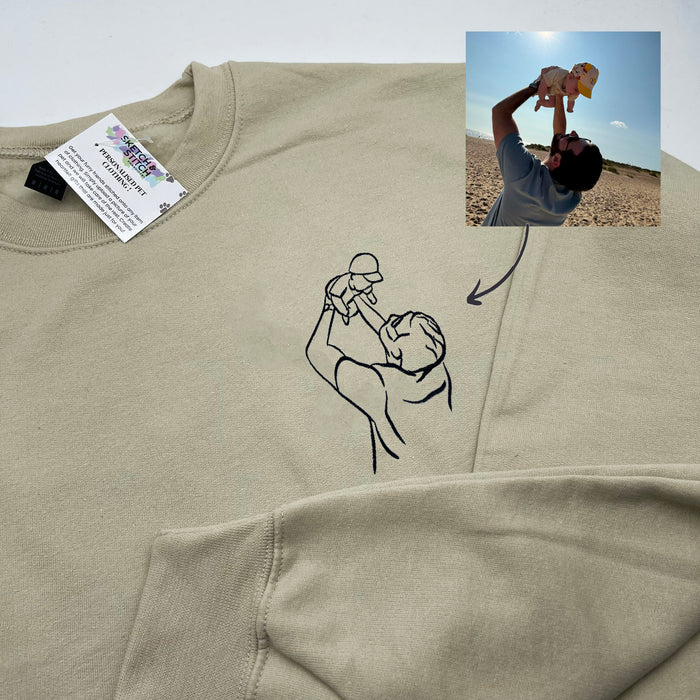 Adult sweatshirt personalised portrait outline- left chest