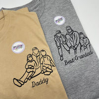 Adult t-shirt personalised portrait outline - left chest